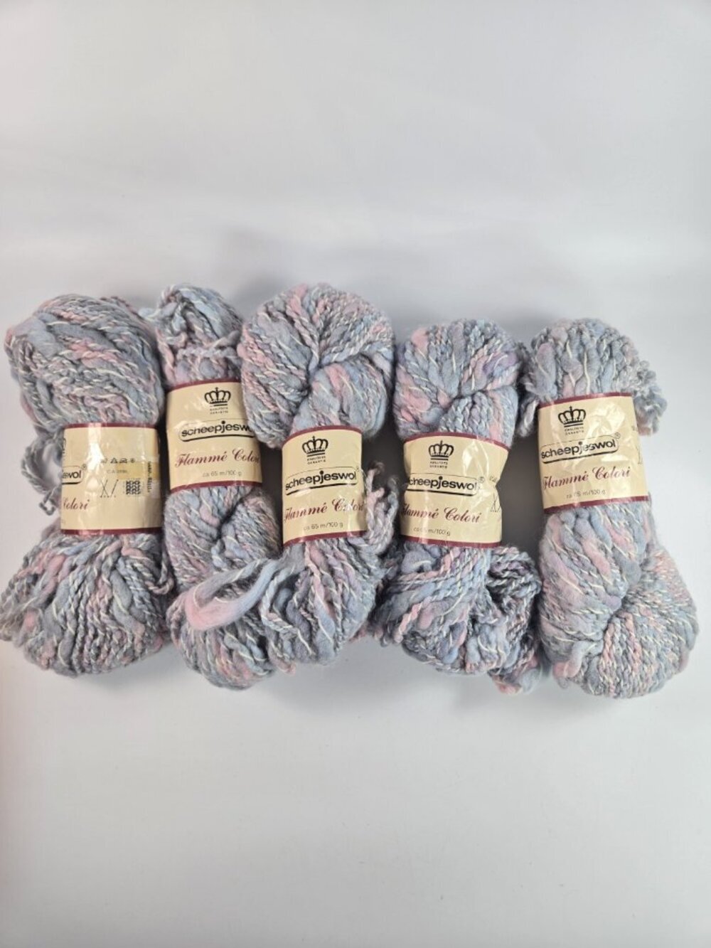 Scheepjes Flamme Colori 100% Wool Super Bulky Pink Gray Yarn Lot Holland